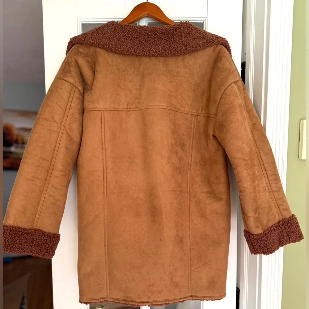 Free People Diogo Colorblock Oversized Coat, Size Medium - Picture 6 of 9